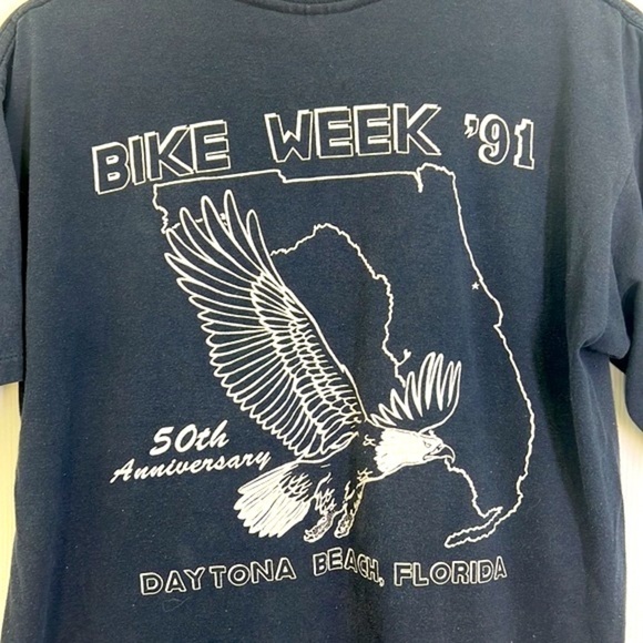 Division 1 - Vintage Bile Week 50th Anniversary Daytona Beach Fl T Shirt Large - Picture 12 of 12